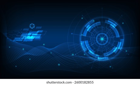 futuristic digital technology interface hud background vector illustration