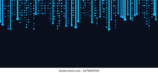 Futuristic digital vector background with abstract blue lines and dots.