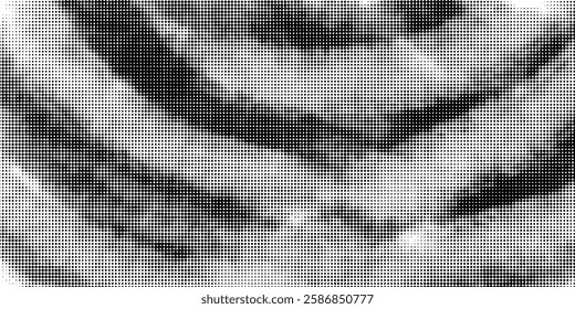 Futuristic digital wave with dots. Dark cyberspace. Abstract music background.