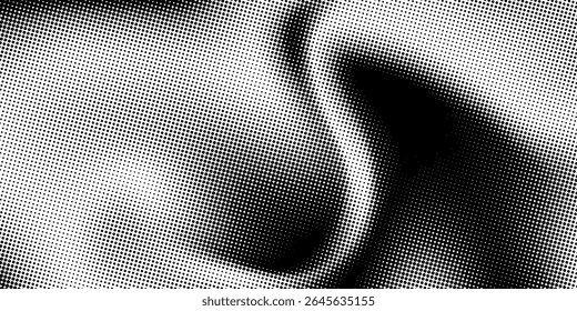 Futuristic digital wave with dots. Dark cyberspace. Abstract music background. Big data visualisation with particle flow. 3d rendering.
