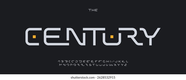 Futuristic display font, modern geometric letters with alternates, new century alphabet for tech, UI, AI branding, digital interface, sci-fi project, esport, innovative product logo. Vector typeset