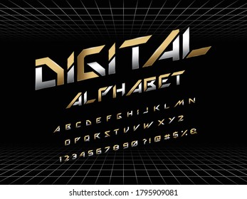 Futuristic display vector typeset design
