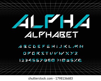 Futuristic display vector typeset design