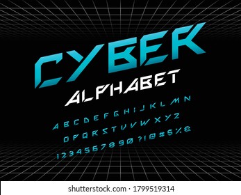Futuristic display vector typeset design