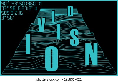 Futuristic division slogan print with 3d effect neon grid illustration for man - woman tee t shirt or sweatshirt - poster