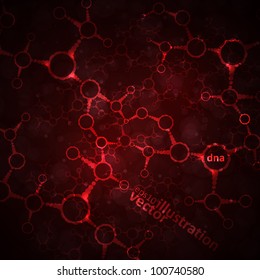 Futuristic dna, abstract molecule, cell illustration eps10