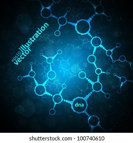 Futuristic dna, abstract molecule, cell illustration eps10