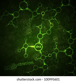 Futuristic dna, abstract molecule, cell illustration eps10