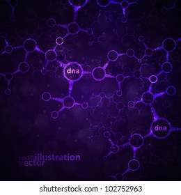 Futuristic dna, abstract molecule, cell illustration eps10
