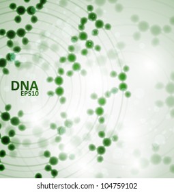 Futuristic dna, abstract molecule, cell illustration eps10