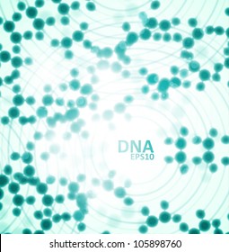 Futuristic dna, abstract molecule, cell illustration eps10