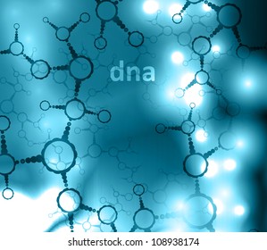 Futuristic dna, abstract molecule, cell illustration eps10