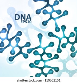 Futuristic dna, abstract molecule, cell illustration eps10