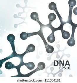 Futuristic dna, abstract molecule, cell illustration eps10