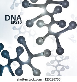 Futuristic dna, abstract molecule, cell illustration eps10