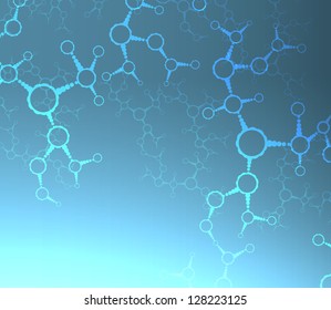 Futuristic dna, abstract molecule, cell illustration