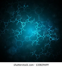 Futuristic dna, abstract molecule, cell illustration