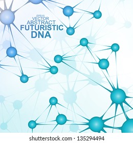Futuristic dna, abstract molecule, cell illustration eps10