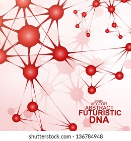 Futuristic dna, abstract molecule, cell illustration eps10