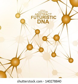 Futuristic dna, abstract molecule, cell illustration eps10