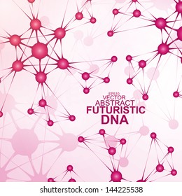 Futuristic dna, abstract molecule, cell illustration eps10