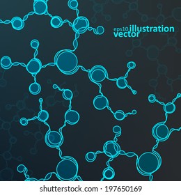 Futuristic dna, abstract molecule, cell vector illustration eps10