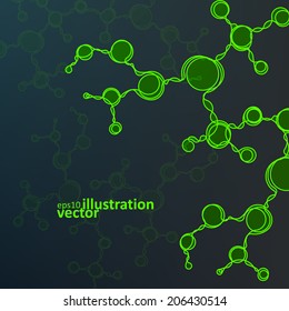 Futuristic dna, abstract molecule, cell vector illustration eps10