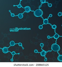 Futuristic DNA, abstract molecule, cell vector illustration eps10