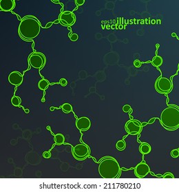 Futuristic dna, abstract molecule, cell vector illustration eps10