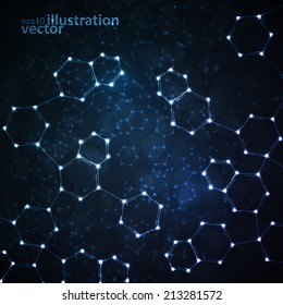Futuristic DNA, abstract molecule, cell illustration eps10