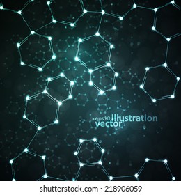 Futuristic dna, abstract molecule, cell illustration eps10