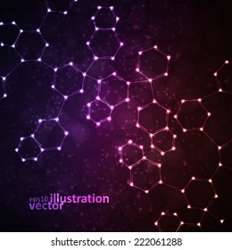 Futuristic dna, abstract molecule, cell illustration eps10