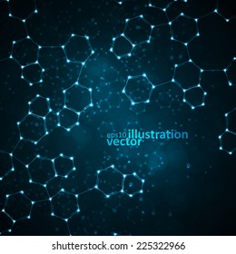 Futuristic dna, abstract molecule, cell illustration eps10