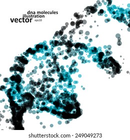 Futuristic DNA, abstract molecule, cell illustration eps10