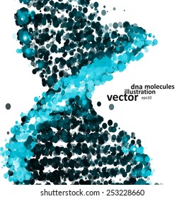 Futuristic Dna, Abstract Molecule, Cell Illustration Eps10