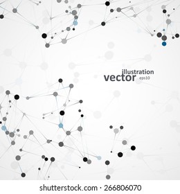 Futuristic DNA, abstract molecule, cell illustration eps10