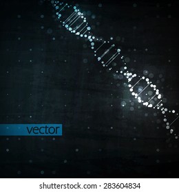 Futuristic dna, abstract molecule, cell illustration eps10