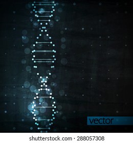 Futuristic DNA, abstract molecule, cell illustration eps10