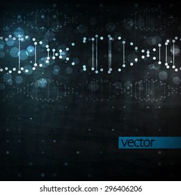 Futuristic dna, abstract molecule, cell illustration eps10