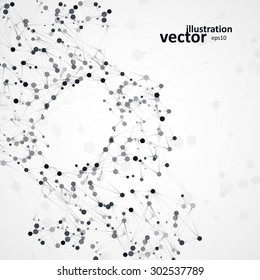 Futuristic DNA, abstract molecule, cell illustration eps10