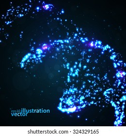 Futuristic dna, abstract molecule, cell illustration eps10