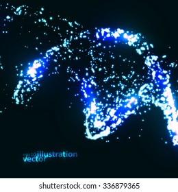 Futuristic dna, abstract molecule, cell illustration eps10