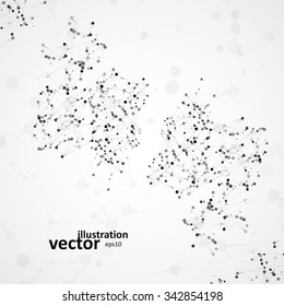 Futuristic dna, abstract molecule, cell illustration eps10