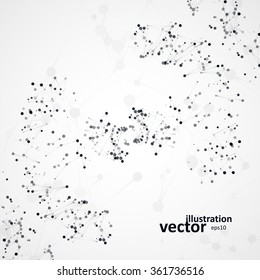 Futuristic dna, abstract molecule, cell illustration eps10