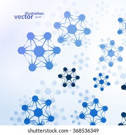 Futuristic dna, abstract molecule, cell illustration eps10