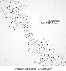 Futuristic dna, abstract molecule, cell illustration eps10