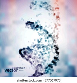 Futuristic dna, abstract molecule, cell illustration eps10