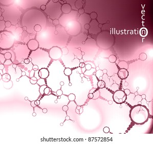 Futuristic dna, abstract molecule, cell illustration eps10