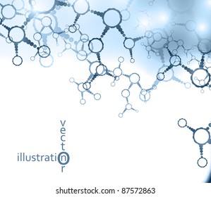 Futuristic dna, abstract molecule, cell illustration eps10