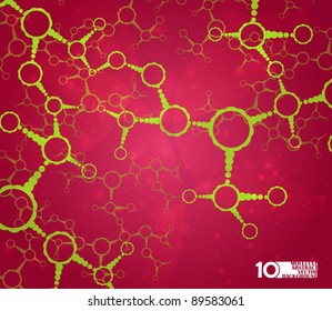 Futuristic dna, abstract molecule, cell illustration eps10